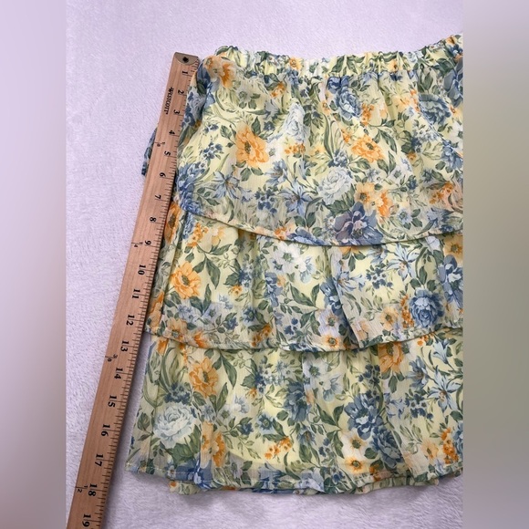 NWT Lost &‎ Wander Medium Floral Ruffle Tiered Lightweight Flowy Skirt - Picture 6 of 7